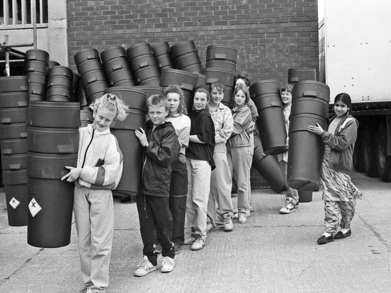 World Student Games volunteers at Hyde Park Games Village, Sheffield, in May 1991