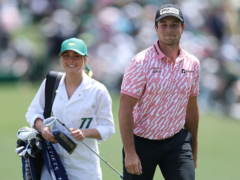 Viktor Hovland of Norway and Tuva Jensen.