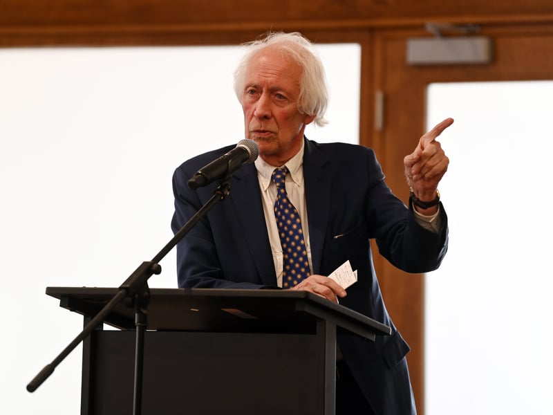 Local businessman and proud Prestonian Wilf Boardman speaks at the event. 