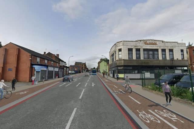 How the segregated bike lane through Attercliffe will look.