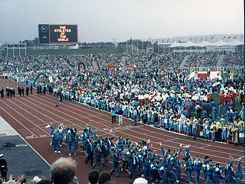 The opening ceremony of the World Student Games at Sheffield's Don Valley Stadium in 1991