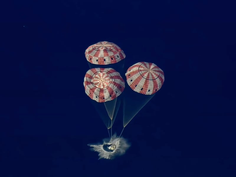 Friday splashdown