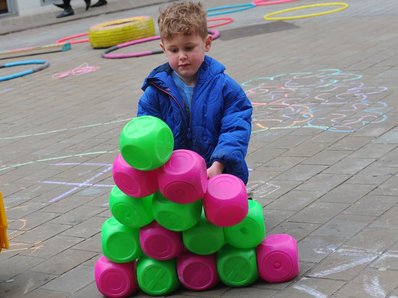 Nathan Mallen, four, of Leeds enjoying himself.
