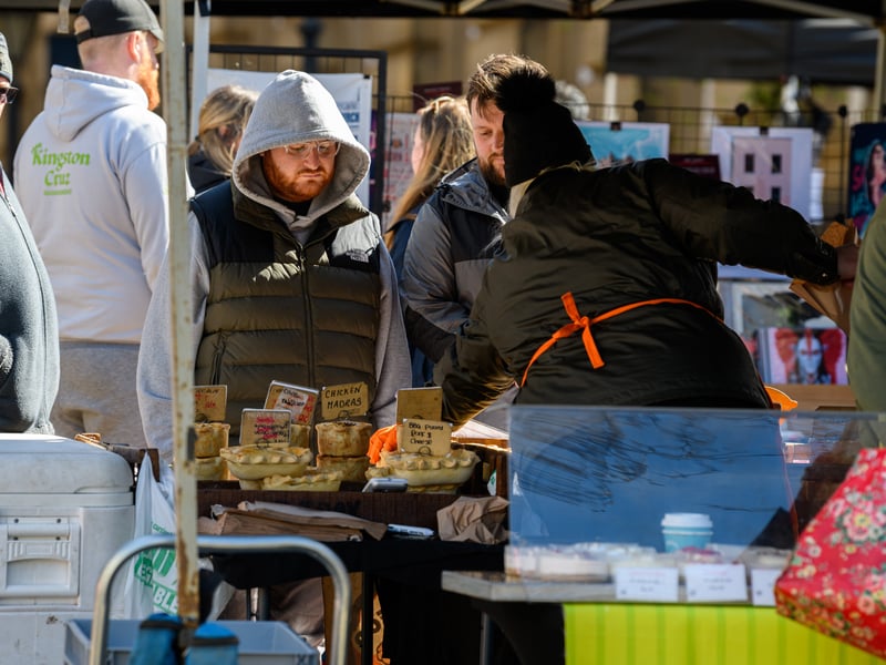 A shopper browses a stall
