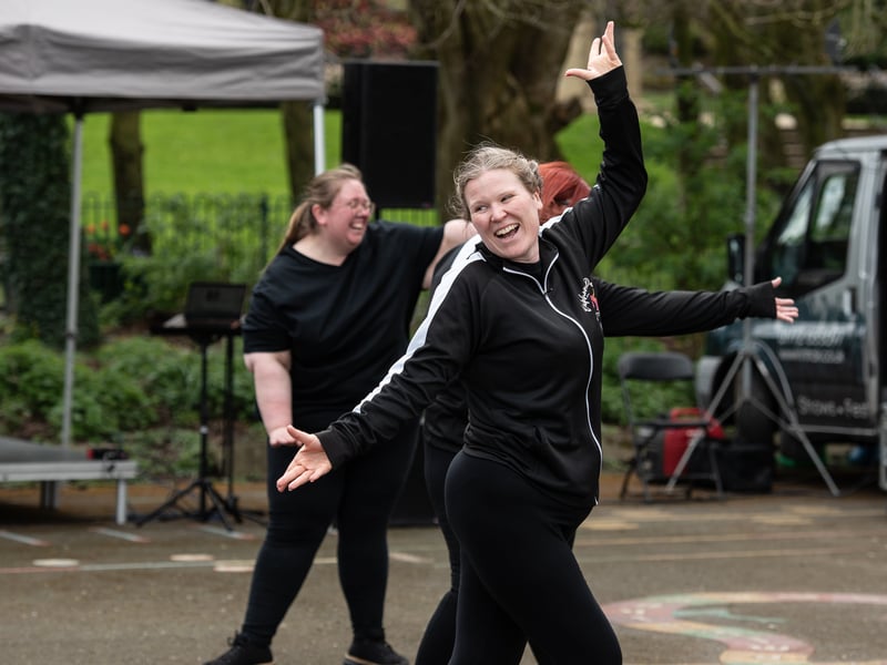 Euphoria Dance Therapy brought energy to the stage with a mix of dance and music.