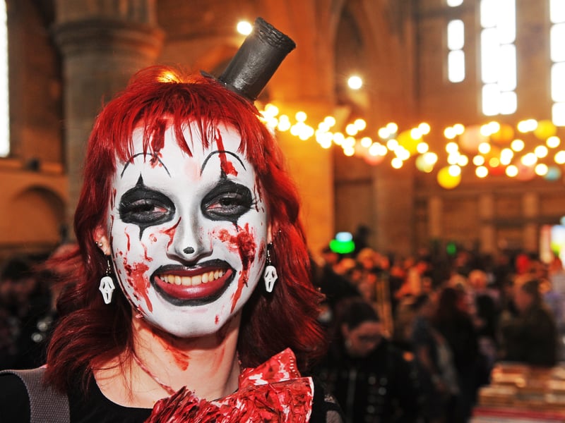 Molly Leach of Cleckheaton as The Clown from the Terrifier film franchise.