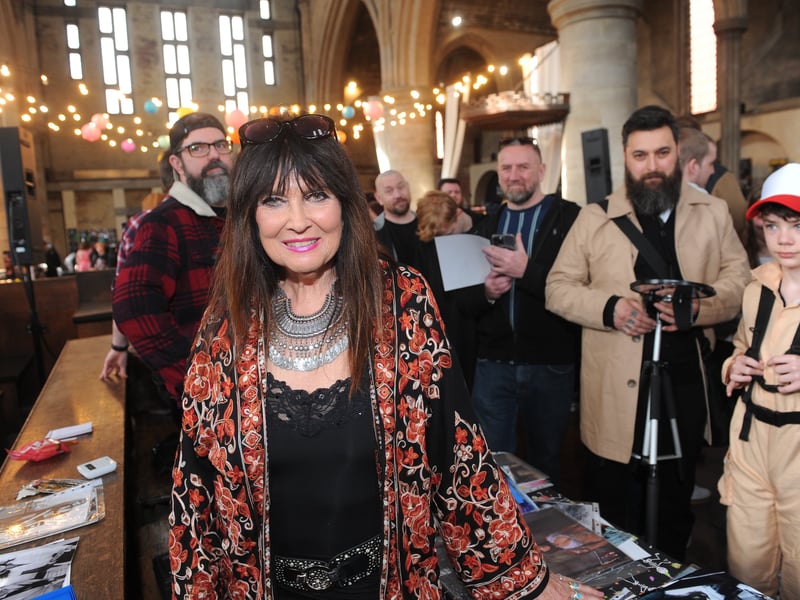 Horror movie stalwart and 'The Spy Who Loved Me' actress Caroline Munroe meets fans in Leeds.