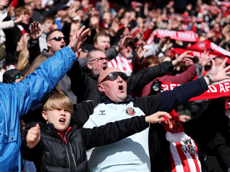 Sunderland fans pictured before, during and after the Tottenham game at the Stadium of Light. Photo by Getty.