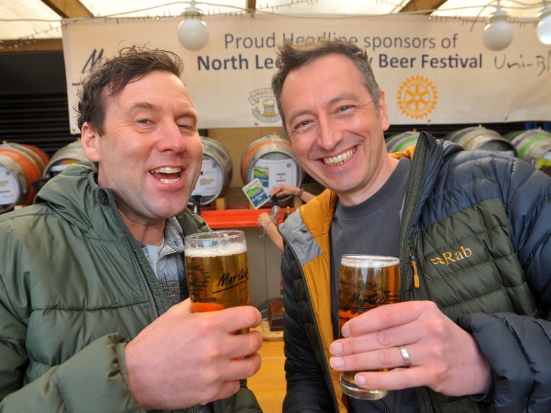Simon Kilby and Paul Roberts enjoy the variety of beers.