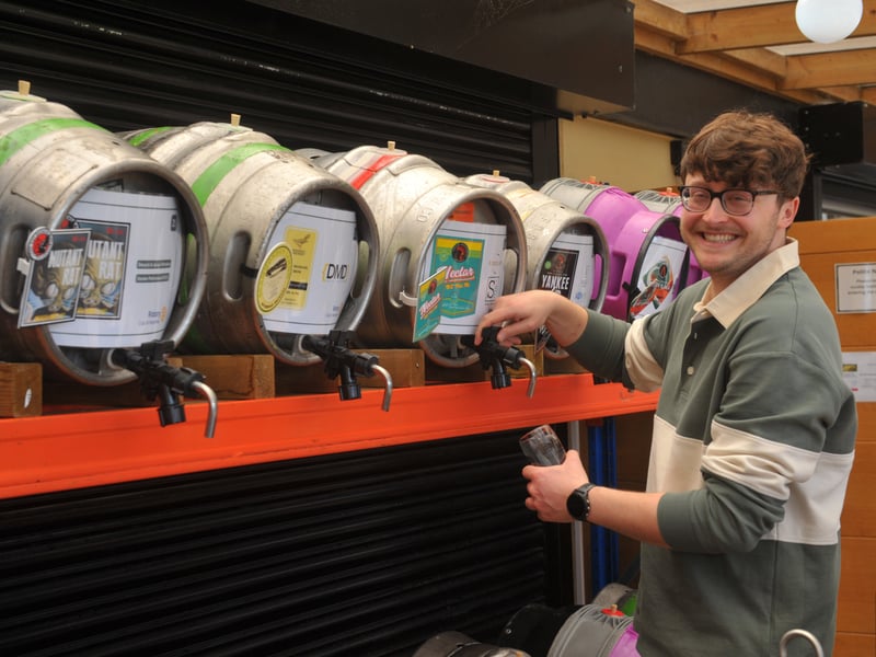 Volunteer barman Brandon Keane.