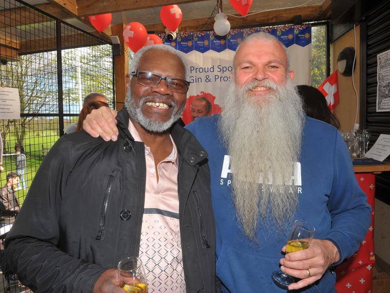 Friends Patrick Frederick and Clive Battersby.