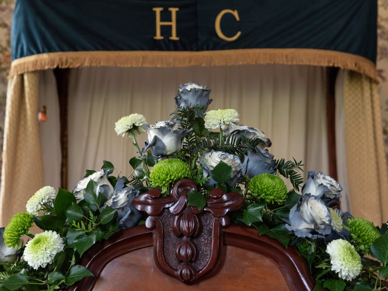 The volunteers spent two full days adorning the Georgian manor house with flowers from top to bottom - including the beds.