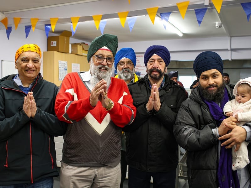 Worshippers at the Sikh festival.