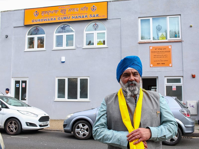 Nelam Singh Shaam, secretary of the temple. Vaisakhi festival, Nanaskar Gurdwara, Margate Road, Somers Town.