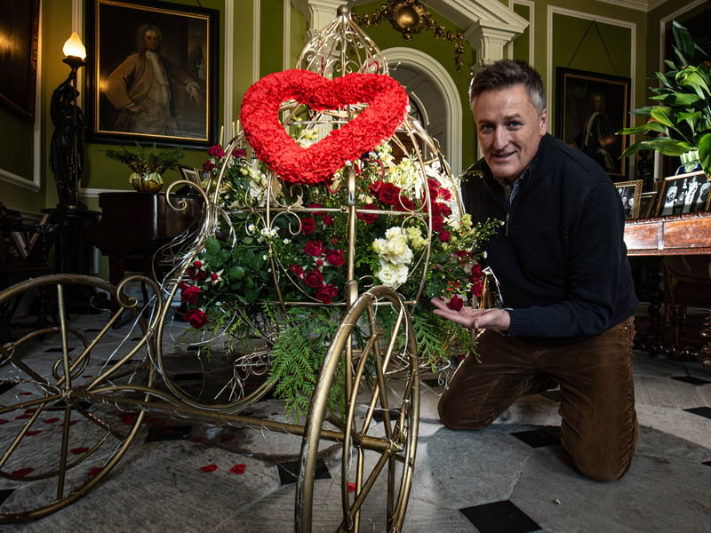 Lytham Hall manager Peter Anthony with a spectacular floral display which he created as part of the annual Flower Festival.