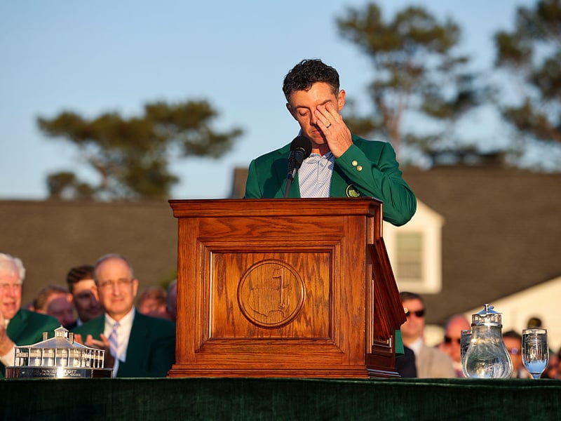 Rory McIlroy gives his winner's speech.