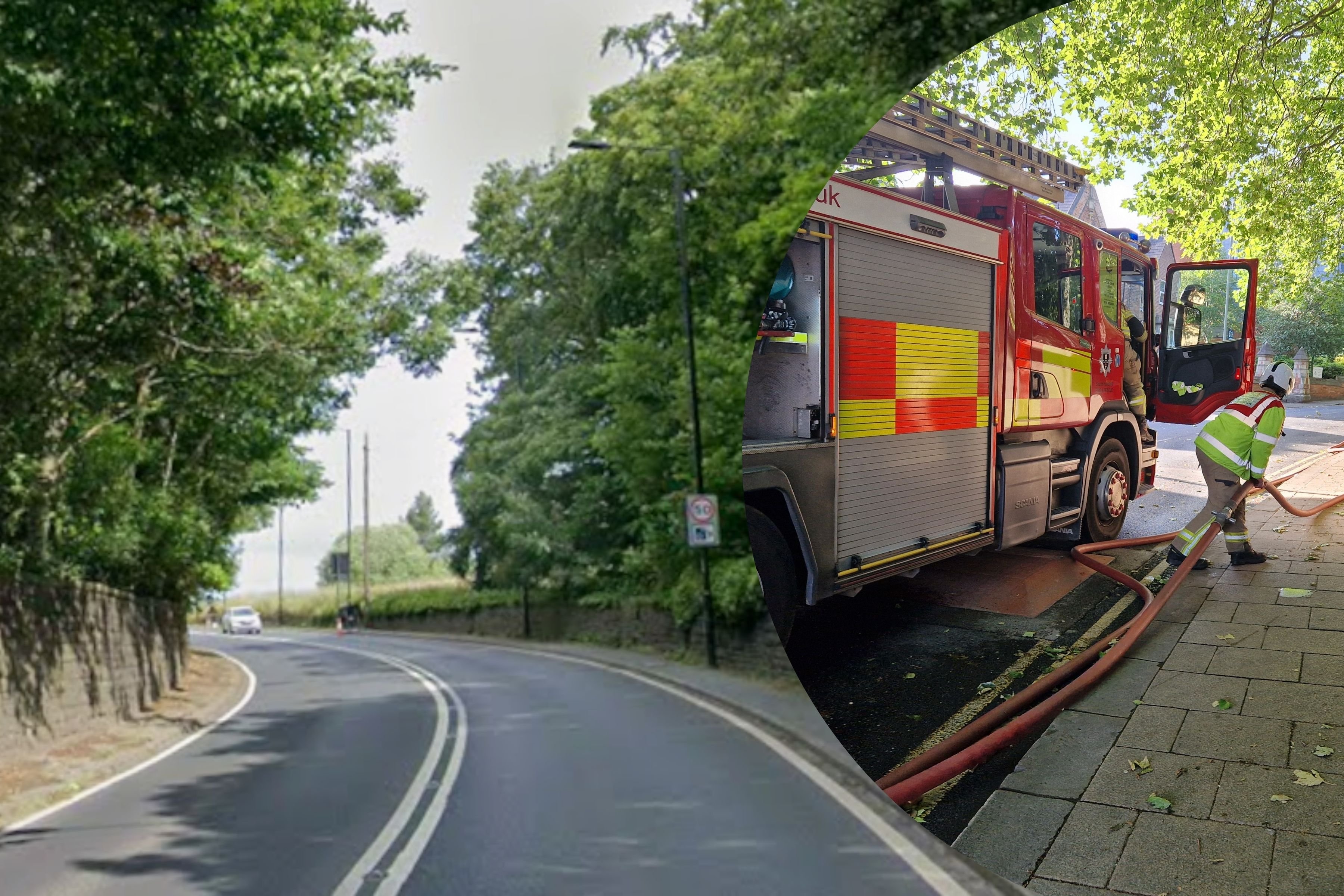 Firefighters issue 'avoid the area' warning as they close off busy road ...