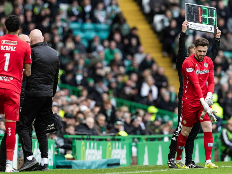 The Buddies' goalkeeper has recovered from the trapped nerve in his neck that forced him off at Parkhead last week, but has sustained an ankle knock in training and is a major doubt for the game.