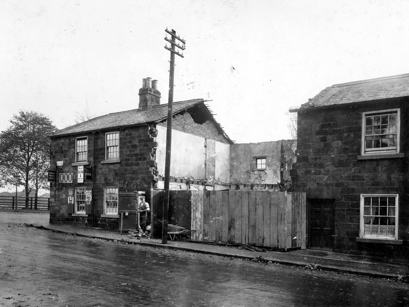 Stonegate Road at the junction with King Lane, seen on the left side of the photo from October 1932. Demolition is under way, with properties in the centre already gone and those to the left, including the shop on the corner which sold sweets and tobacco, soon to follow.