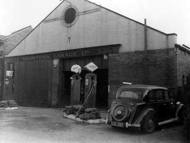 Moortown Garage on Harrogate Road pictured in December 1939.