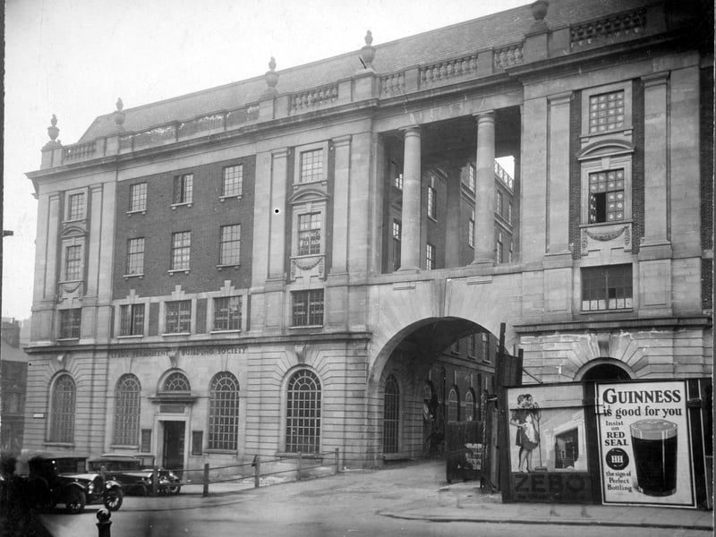 The head office of Leeds Permanent Building Society, pictured in April 1931. It opened on May 15, 1930. Arched entrance was to Cross Fountain Street.