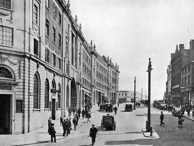 The completion of the re-development and widening of The Headrow looking east in 1933.