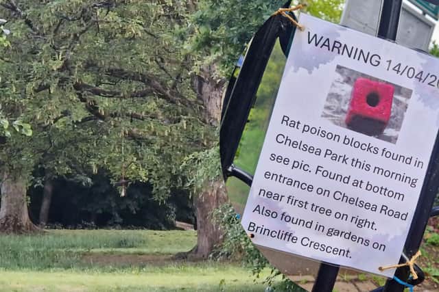 Sheffield City Council have promised to search the popular Chelsea Park for rat poison after warning signs were placed on fences.