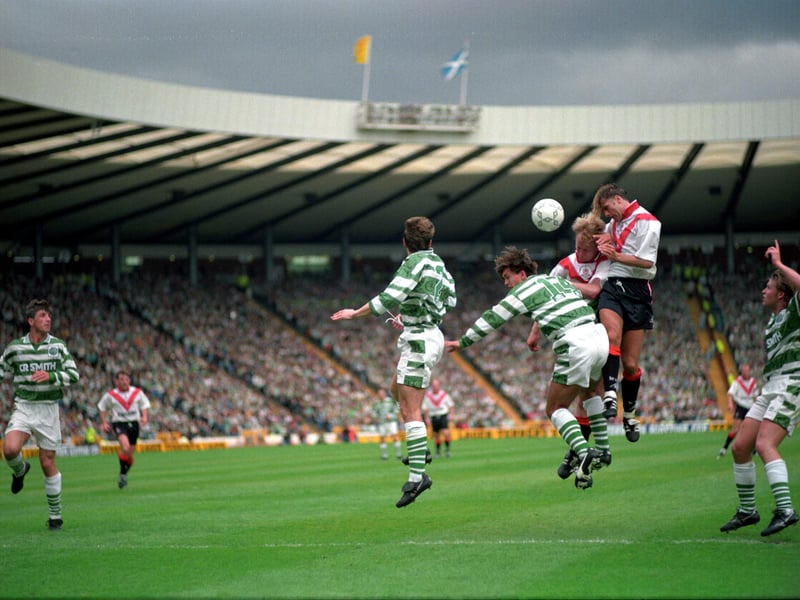 A ninth minute goal from Pierre van Hooijdonk saw the original Airdrieonians narrowly beaten 1-0 by Celtic at Hampden on their last cup final appearance.