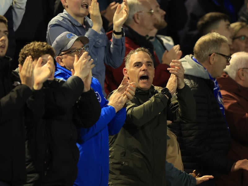 Brilliant photos of jubilant Pompey faithful celebrating triumph over Ipswich Town under the lights at Fratton.