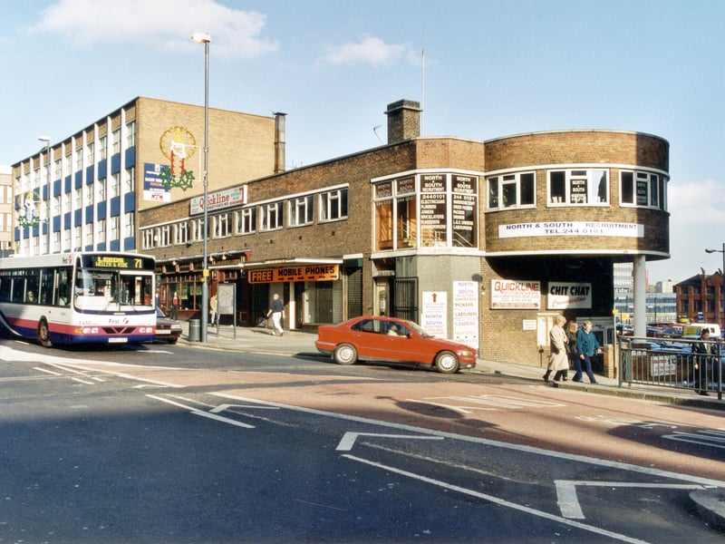 Vicar Lane looking on to Lady Lane and the car park that was up until its closure in 1990 was the West Yorkshire bus station. Pictured in October 1999.