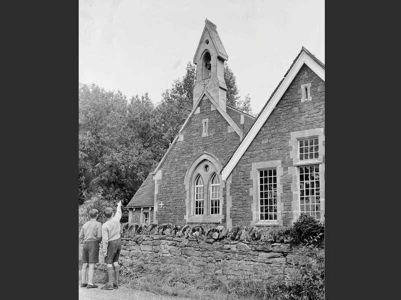 Astley Abbotts School near Bridgnorth, photographed on 27 July 1962, the day it closed due to falling pupil numbers, with most children set to transfer to St Leonard’s School in Bridgnorth.