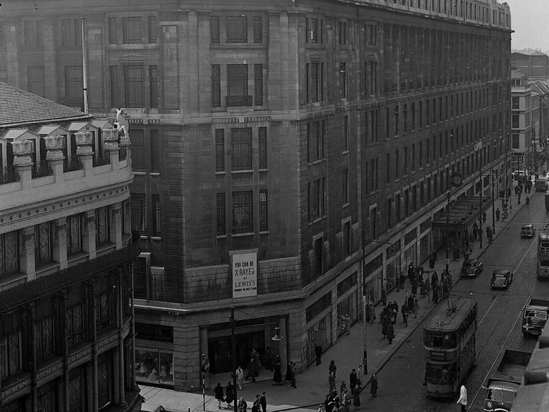 Lewis's  department store,  on Argyll Street, Glasgow, pictured in April 1957