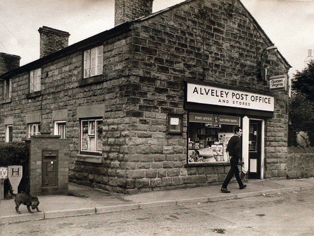 Alveley village post office and stores near Bridgnorth pictured on June 22, 1971.
