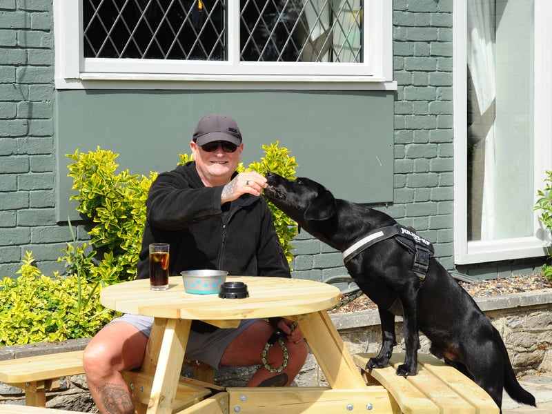 The Woodpecker pub in London Road, Waterlooville, has reopened after benefitting from a two week refurbishment.

Pictured is: Phil Howsego (61) from Waterlooville, with his Labrador Retriever Buster (18 months old) who he bought from Vinnie Jones's farm in Petworth. Phil also celebrated his 21st birthday at The Woodpecker pub. 


Picture: Sarah Standing (160426-9996)