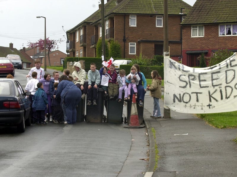 April 2002 and residents blocked Queenshill Avenue which they claimed was being used as a 'rat run' by drivers trying to avoid roadworks on the nearby ring road.