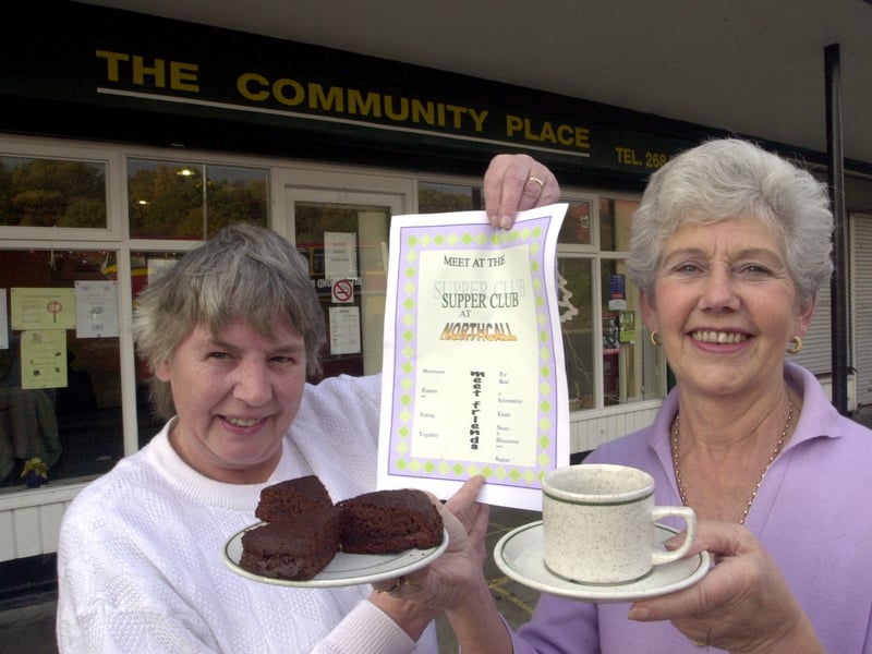 This is Monica Hammond, left, and Maureen Smith, right, pictured in November 2001. They  were hoping to set up a Supper Club at the Northcall Centre at Cramner Bank. They were appealing for cash from the Leeds Safer Communities Millennium Awards Scheme.
