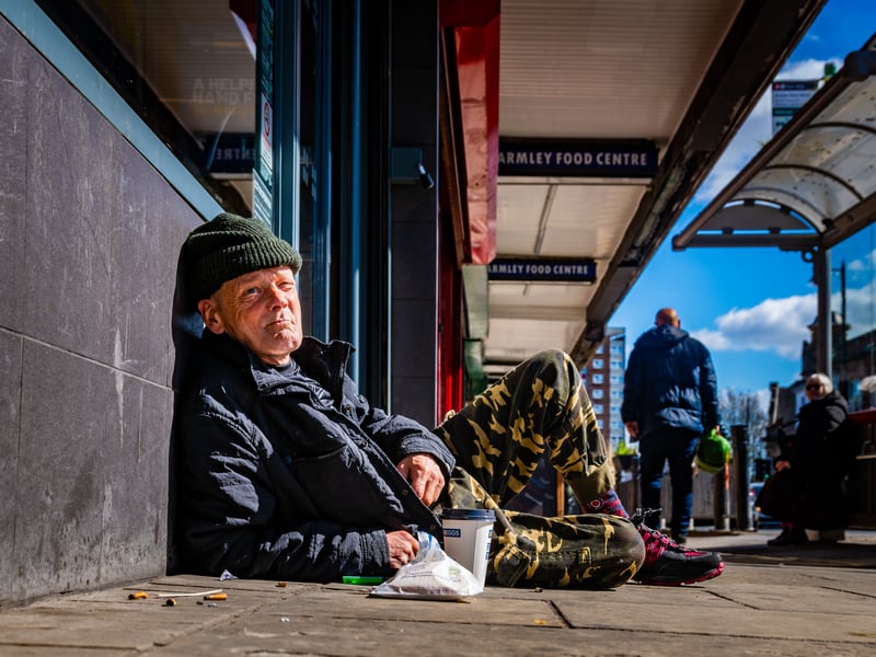 David Mackenzie, who has been homeless since 2013, has seen on Armley Town Street.