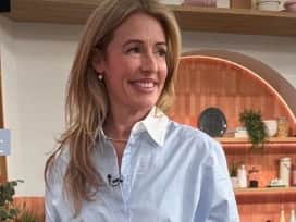 Cat Deeley's This Morning blue shirt is from M&S and it's a spring wardrobe staple.