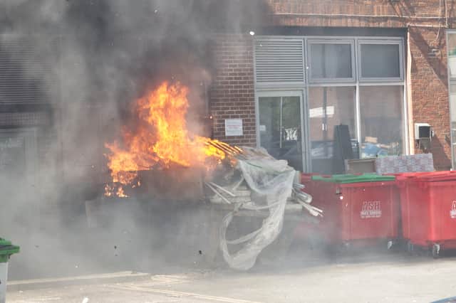 A fire broke out at Hermitage Street, Highfield, near the St Mary's Gate Aldi. Photo: Matt Tate