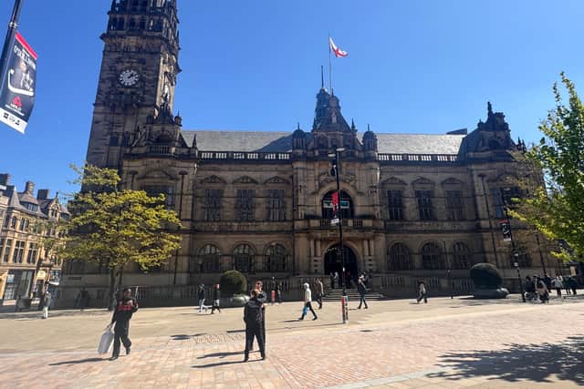 Sheffield Town Hall, built in 1894 and opened by Queen Victoria in 1897. 