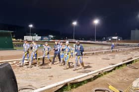 Sheffield riders salute their fans after their win over Ipswich. Photo: Iconic Media