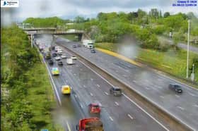 Delays are reported near junction 31 of the M1 because of flooding. Photo: National Highways