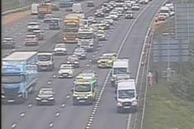 Collision on the M1 near Sheffield. Photo: National Highways