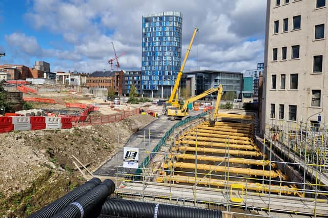 Work proceeding on the former Sheffield Castle site. Photo: Iconic Media Group
