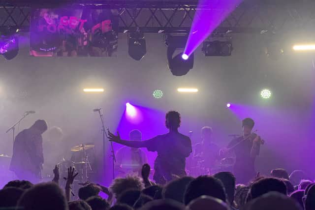 South London electro-punk pioneers, Fat Dog performing to a packed Peddler Warehouse crowd at Get Together 2026 festival.