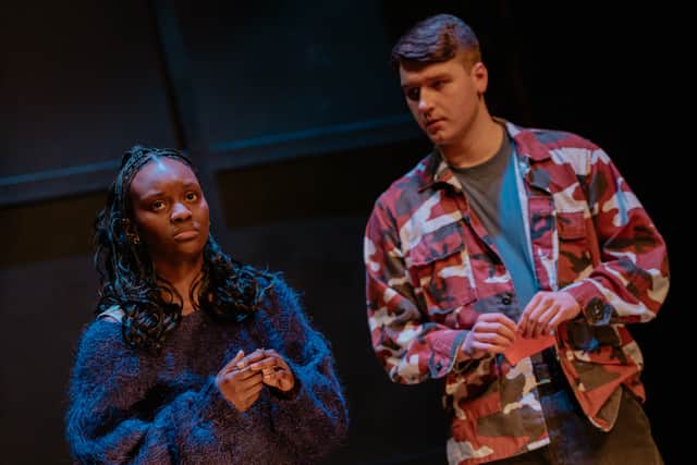 Brianna Douglas as Sephy and Lewis Tidy as Callum Noughts and Crosses 2026