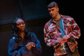 Brianna Douglas as Sephy and Lewis Tidy as Callum Noughts and Crosses 2026