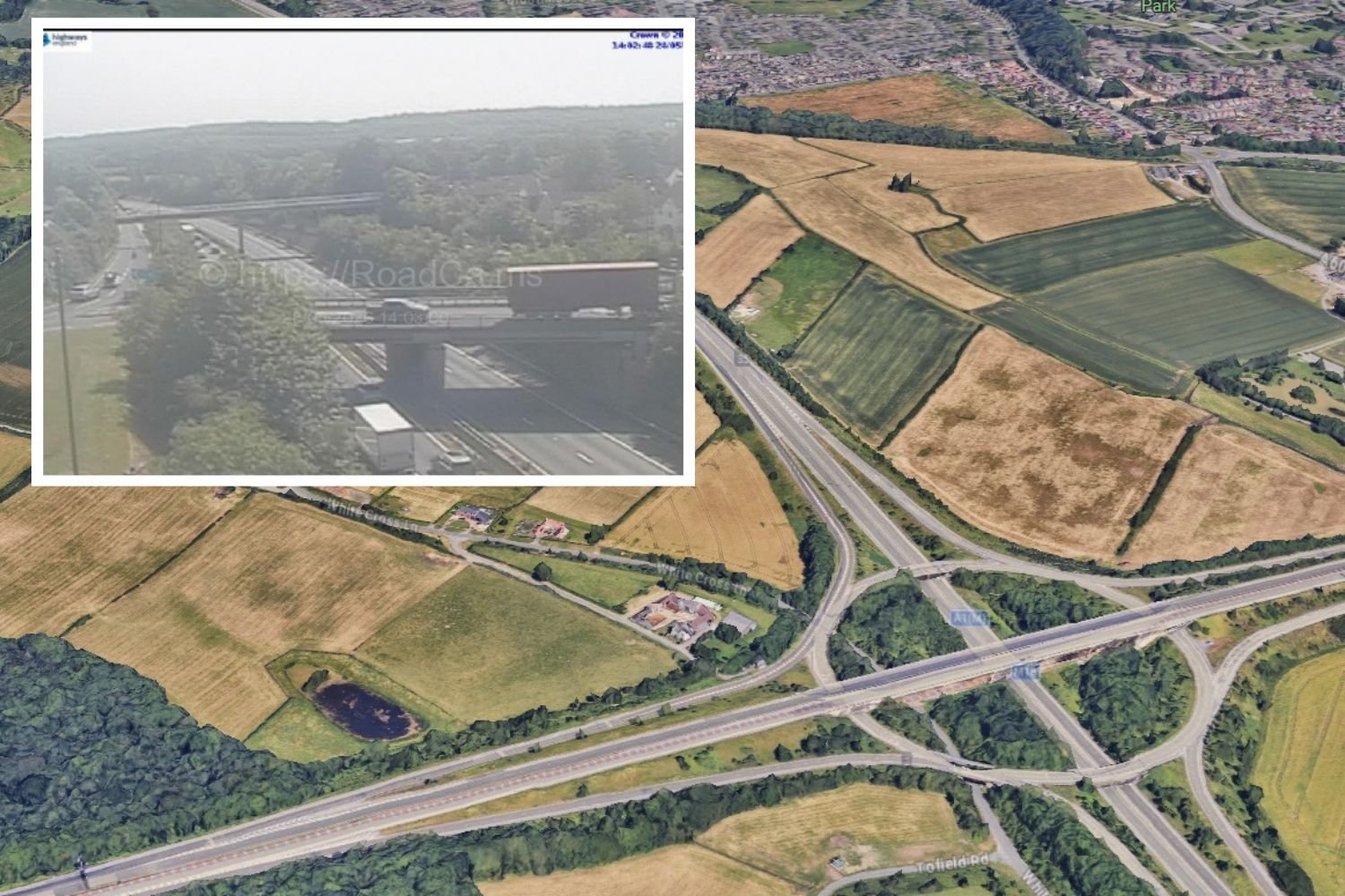 Severe delays after lorry sheds load onto A1(M) following collision