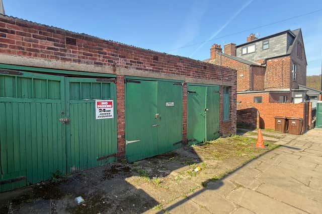 The Ranby Road plot was described as having seven garages let at £22pm and four abandoned and sold as seen, including a vehicle, in the BTG Eddisons sale.