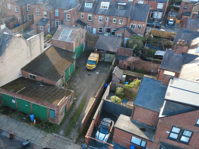 Garage site on Ranby Road which sold at auction is thought to be worth up to £1.4m as houses.